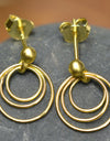 14K Gold Plated 925 Sterling Silver Round Circles Earrings