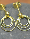 14K Gold Plated 925 Sterling Silver Round Circles Earrings