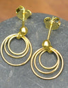 14K Gold Plated 925 Sterling Silver Round Circles Earrings