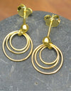 14K Gold Plated 925 Sterling Silver Round Circles Earrings