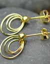 14K Gold Plated 925 Sterling Silver Round Circles Earrings