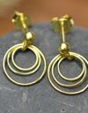 14K Gold Plated 925 Sterling Silver Round Circles Earrings