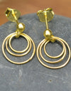 14K Gold Plated 925 Sterling Silver Round Circles Earrings