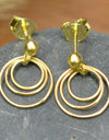 14K Gold Plated 925 Sterling Silver Round Circles Earrings