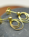 14K Gold Plated 925 Sterling Silver Round Circles Earrings