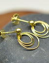 14K Gold Plated 925 Sterling Silver Round Circles Earrings