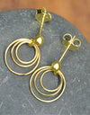 14K Gold Plated 925 Sterling Silver Round Circles Earrings