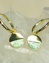 14K Gold or Platinum Plated Enamel Round Dangling Medallion 925 Sterling Silver Earrings