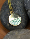 14K Gold or Platinum Plated Round Enamel Medallion 925 Sterling Silver Pendant with Necklace