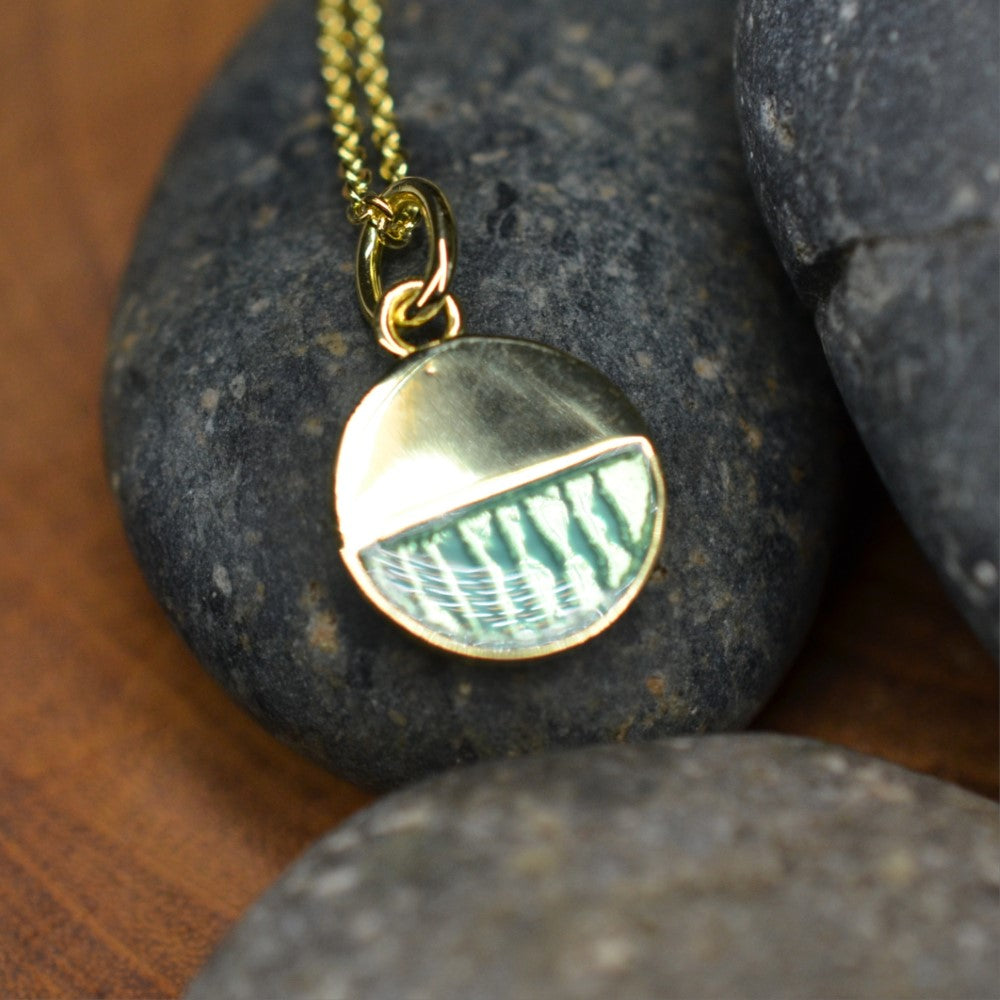 14K Gold or Platinum Plated Round Enamel Medallion 925 Sterling Silver Pendant with Necklace