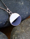 14K Gold or Platinum Plated Round Enamel Medallion 925 Sterling Silver Pendant with Necklace