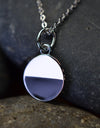 14K Gold or Platinum Plated Round Enamel Medallion 925 Sterling Silver Pendant with Necklace