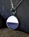 14K Gold or Platinum Plated Round Enamel Medallion 925 Sterling Silver Pendant with Necklace