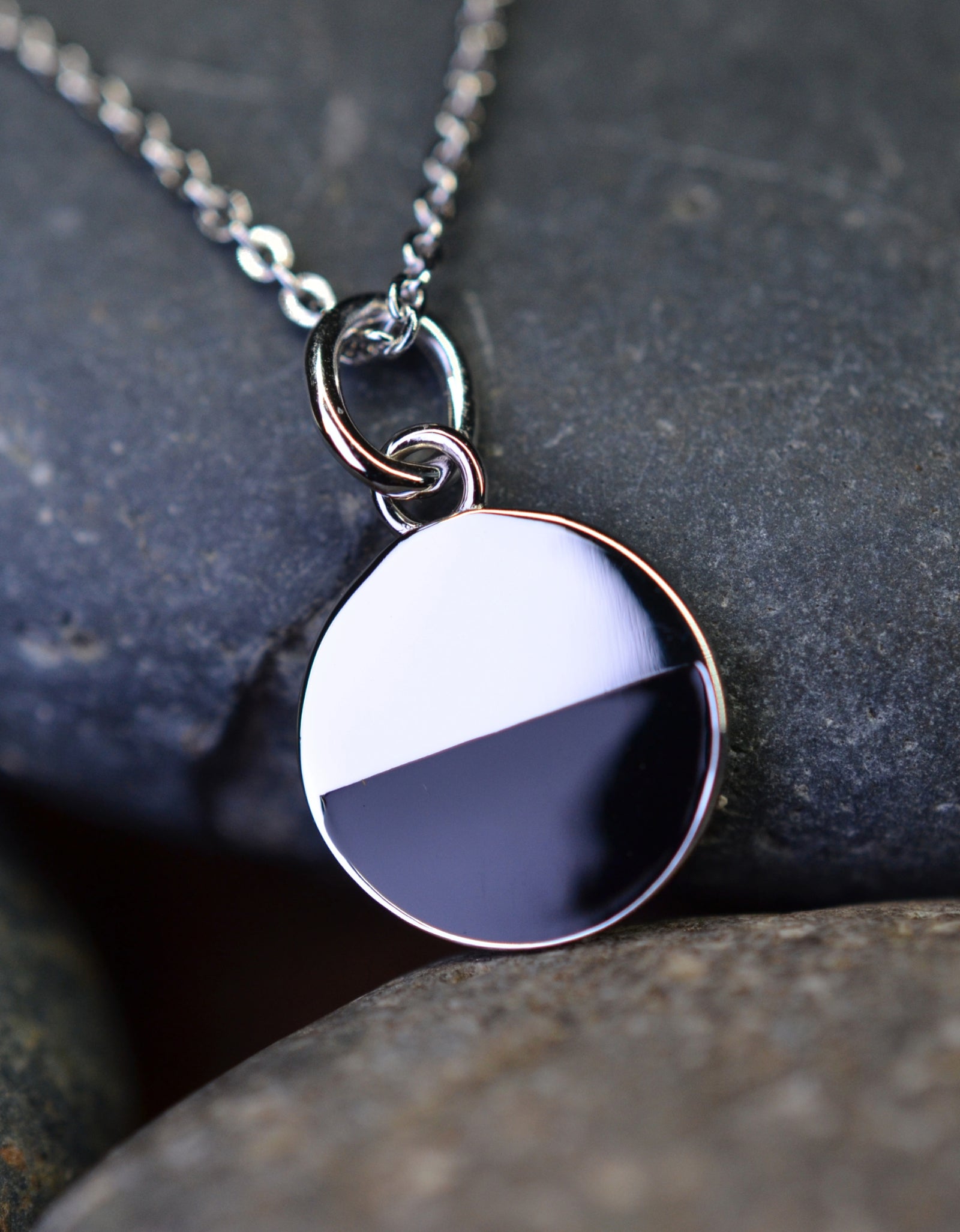 14K Gold or Platinum Plated Round Enamel Medallion 925 Sterling Silver Pendant with Necklace