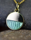 14K Gold or Platinum Plated Round Enamel Medallion 925 Sterling Silver Pendant with Necklace