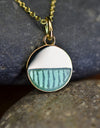 14K Gold or Platinum Plated Round Enamel Medallion 925 Sterling Silver Pendant with Necklace