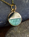 14K Gold or Platinum Plated Round Enamel Medallion 925 Sterling Silver Pendant with Necklace