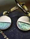 14K Gold or Platinum Plated Enamel Round Dangling Medallion 925 Sterling Silver Earrings