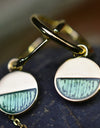 14K Gold or Platinum Plated Enamel Round Dangling Medallion 925 Sterling Silver Earrings