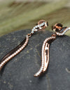 14K Rose Gold Plated Wavy 925 Sterling Silver Earrings with Cubic Zirconia