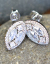 Platinum Plated Marquise Illusion Set Cubic Zirconia 925 Sterling Silver Earrings by Mc9vn | Ship from US | Gift for Her |