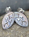 Platinum Plated Marquise Illusion Set Cubic Zirconia 925 Sterling Silver Earrings by Mc9vn | Ship from US | Gift for Her |