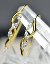 925 Sterling Silver 14K Gold Plated Dangling Twisted Motif Earrings with Marquise Cubic Zirconia by Mc9vn | Gift for Her | Ship from US |