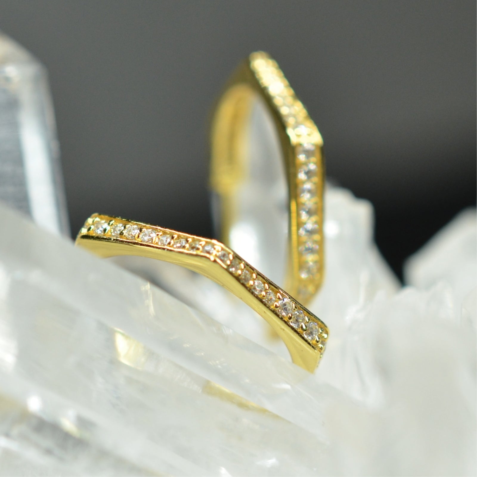 14K Yellow Gold Plated 925 Sterling Silver Hexagonal Huggie Open Hoop Earrings with Cubic Zirconia by Mc9vn | Gift for Her | Ship from US |