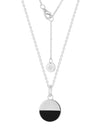 14K Gold or Platinum Plated Round Enamel Medallion 925 Sterling Silver Pendant with Necklace