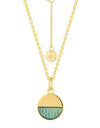 14K Gold or Platinum Plated Round Enamel Medallion 925 Sterling Silver Pendant with Necklace